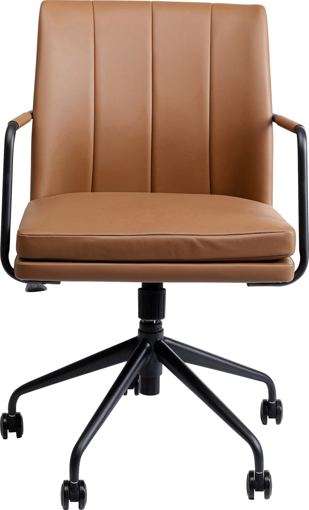 Chaise de bureau pivotante réglable à roulettes en simili