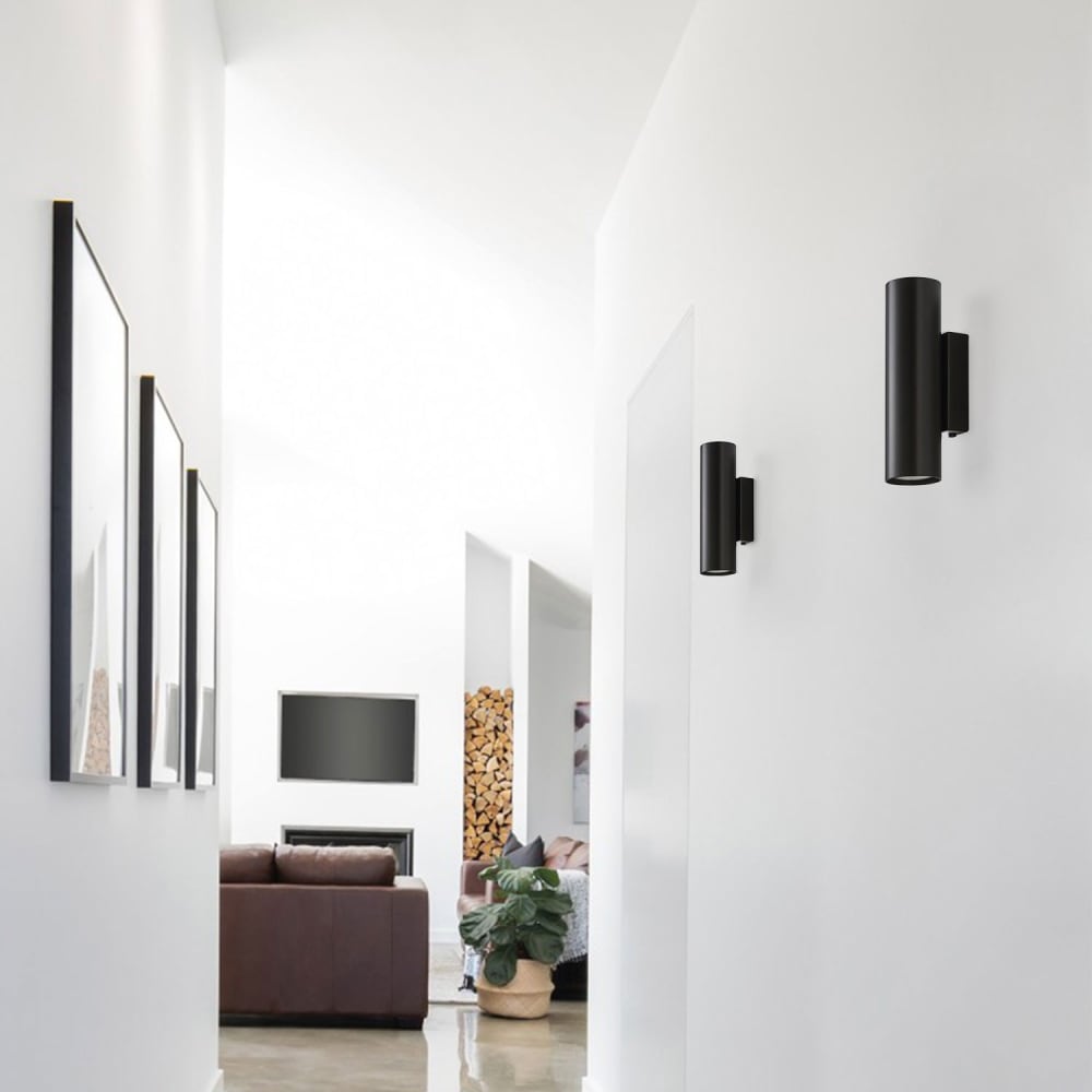 Applique tube en métal, noir H: 20cm - Maisons du Monde