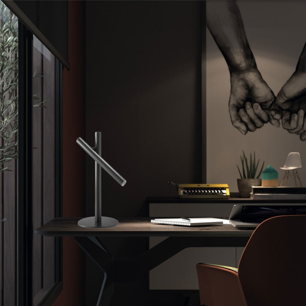 Lampe tube led en métal, noir H:45cm — vue 3
