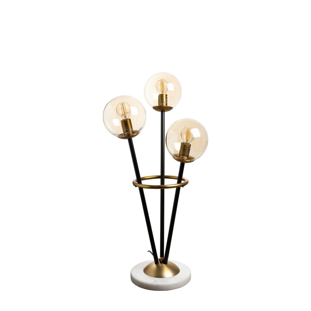 Chehoma Lampe à poser en métal noir et doré