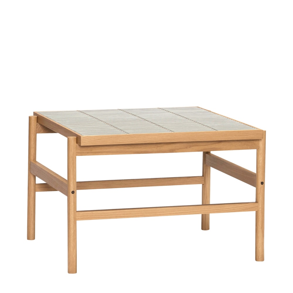 Table basse en bois menthe et beige