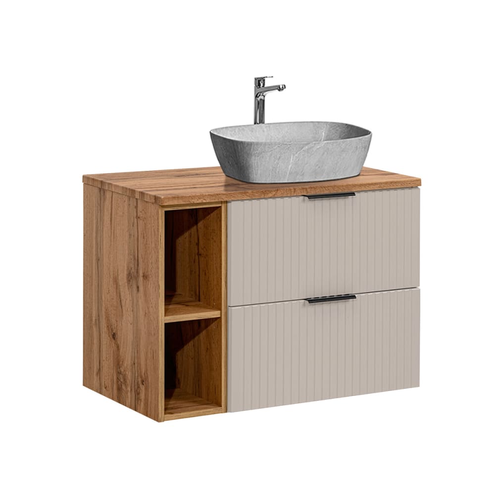 Meuble vasque effet pierre