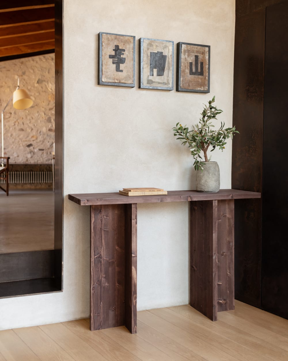 Console en bois de sapin marron foncé 120x80cm - Maisons du Monde