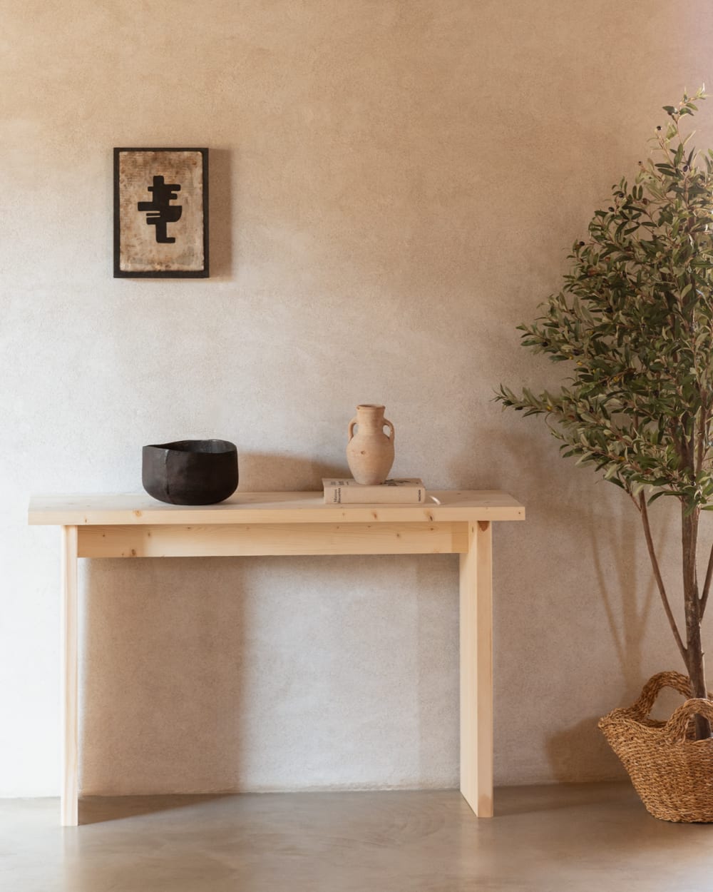 Console en bois de sapin beige 120x80cm - Maisons du Monde