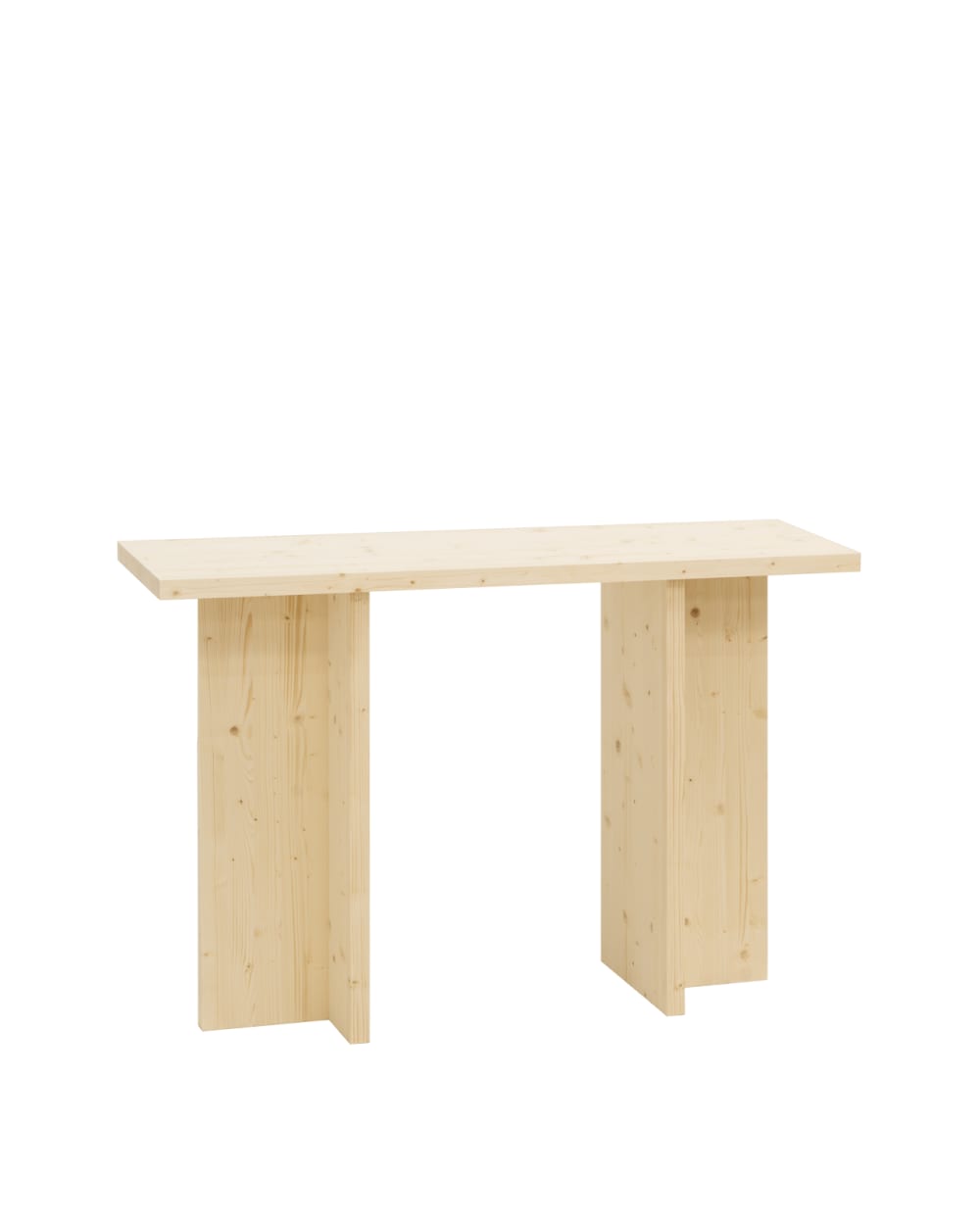 Console en bois de sapin beige 120x80cm