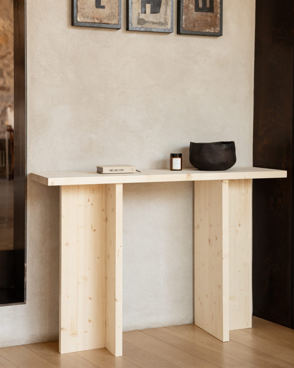 Console en bois de sapin beige 120x80cm - Maisons du Monde
