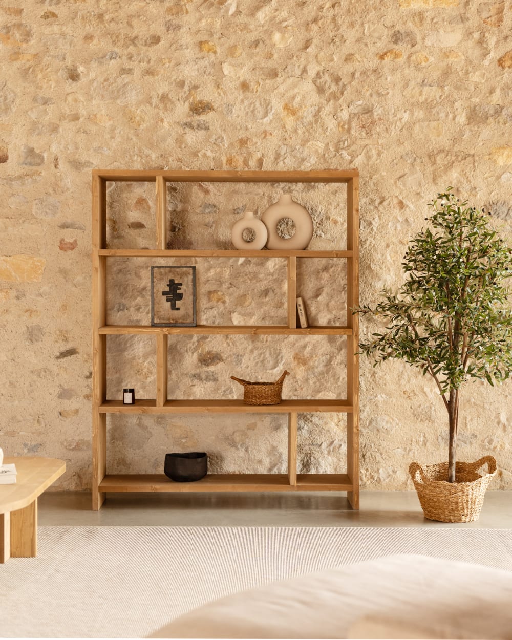 Étagère en bois de sapin marron clair 180x140cm