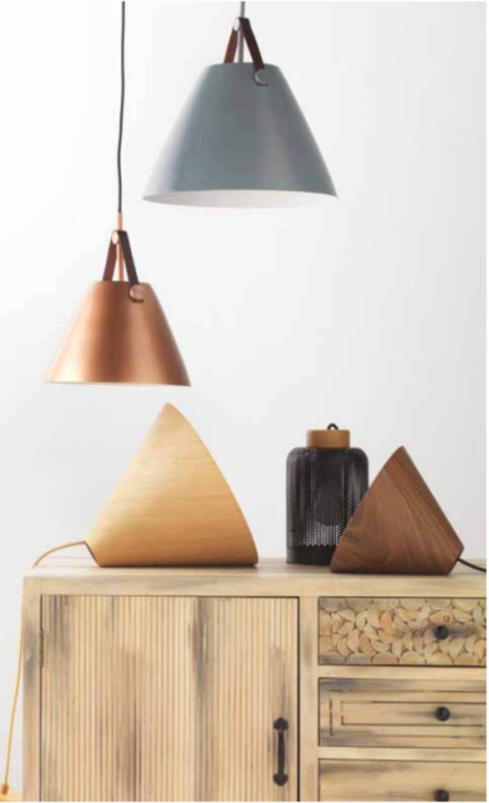 Plafonnier en bois marron clair — vue 3