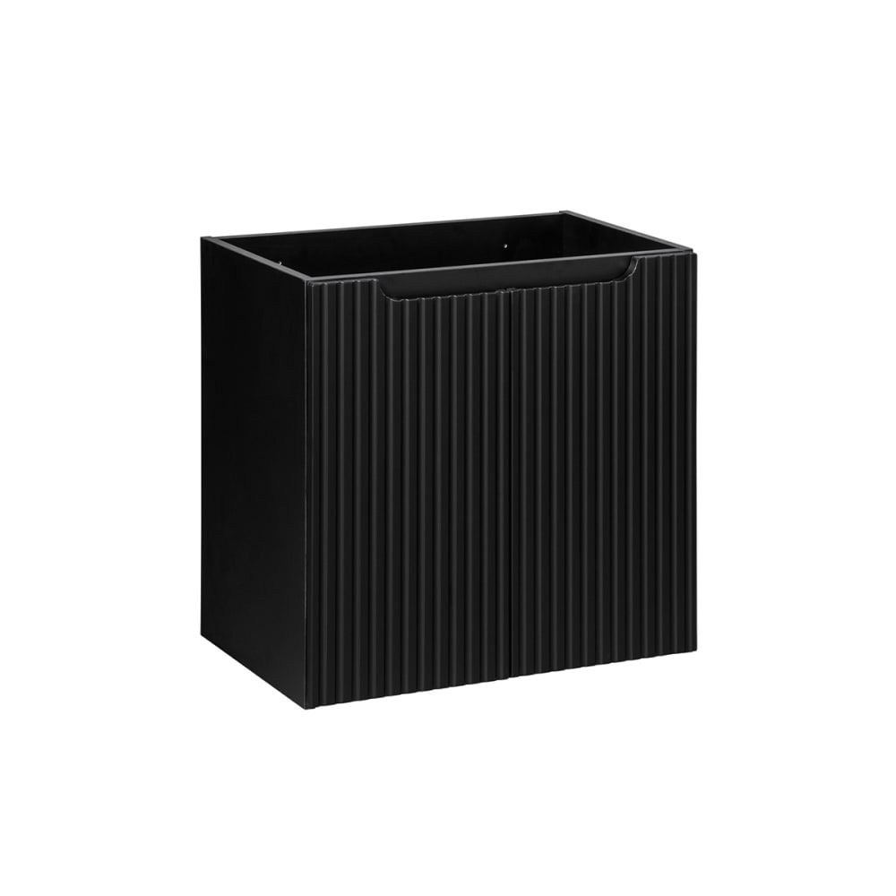Petits meubles Waschbeckenunterschrank 60cm 2 Türen Melamin Schwarz Schwarz Spanplatte