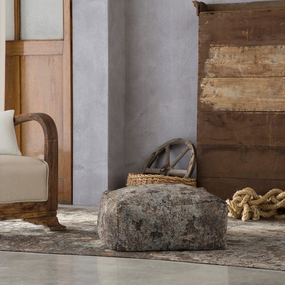 Pouf amovible carré marron 50x50x25 cm - Maisons du Monde