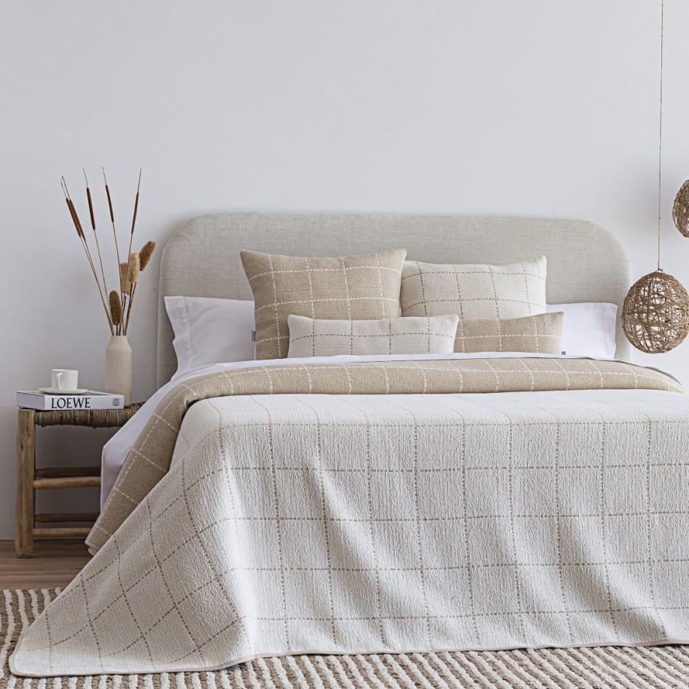 Wendbare Baumwolltagesdecke 180x270; beige - Maisons Du Monde