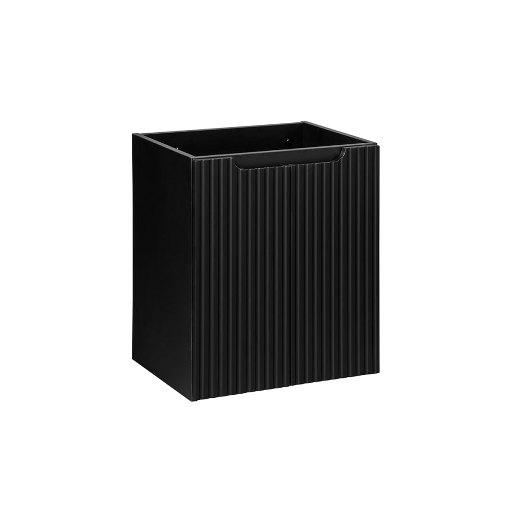 Petits meubles Waschbeckenunterschrank 50cm 2 Türen Melamin Schwarz Schwarz Spanplatte