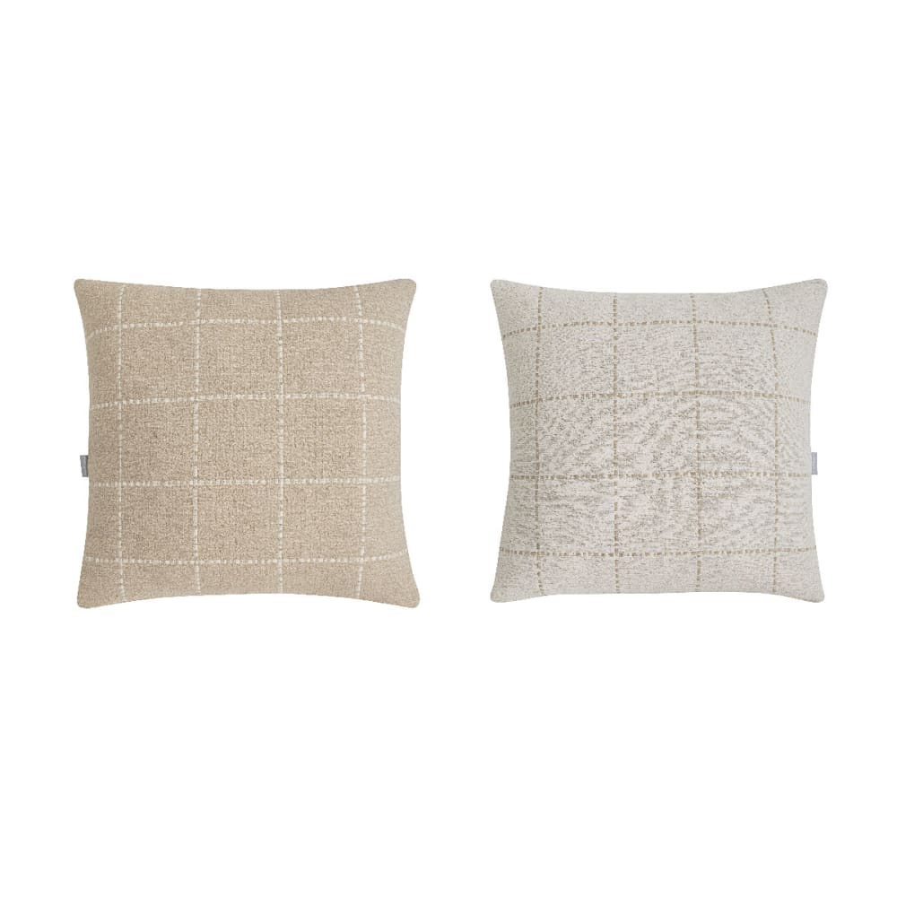 Lot de 2 housses de coussin en coton 50x50 beige
