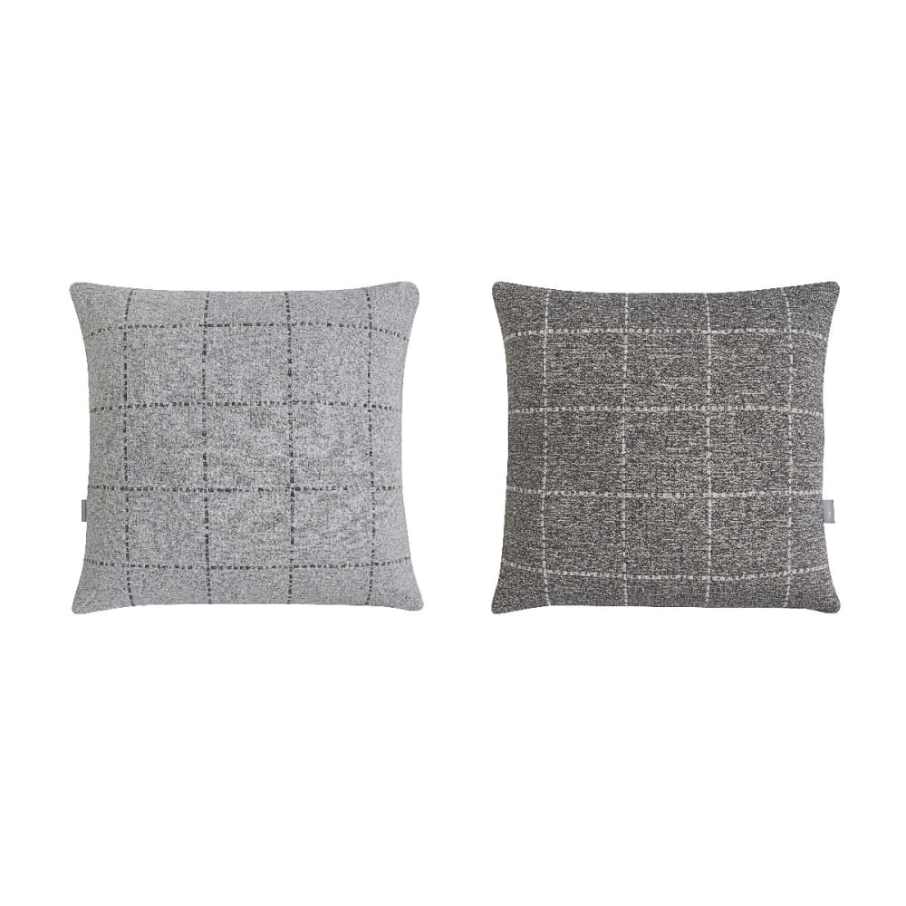 Lot de 2 housses de coussin en coton 50x50 gris Lot de 2 housses de coussin en coton 50x50 gris