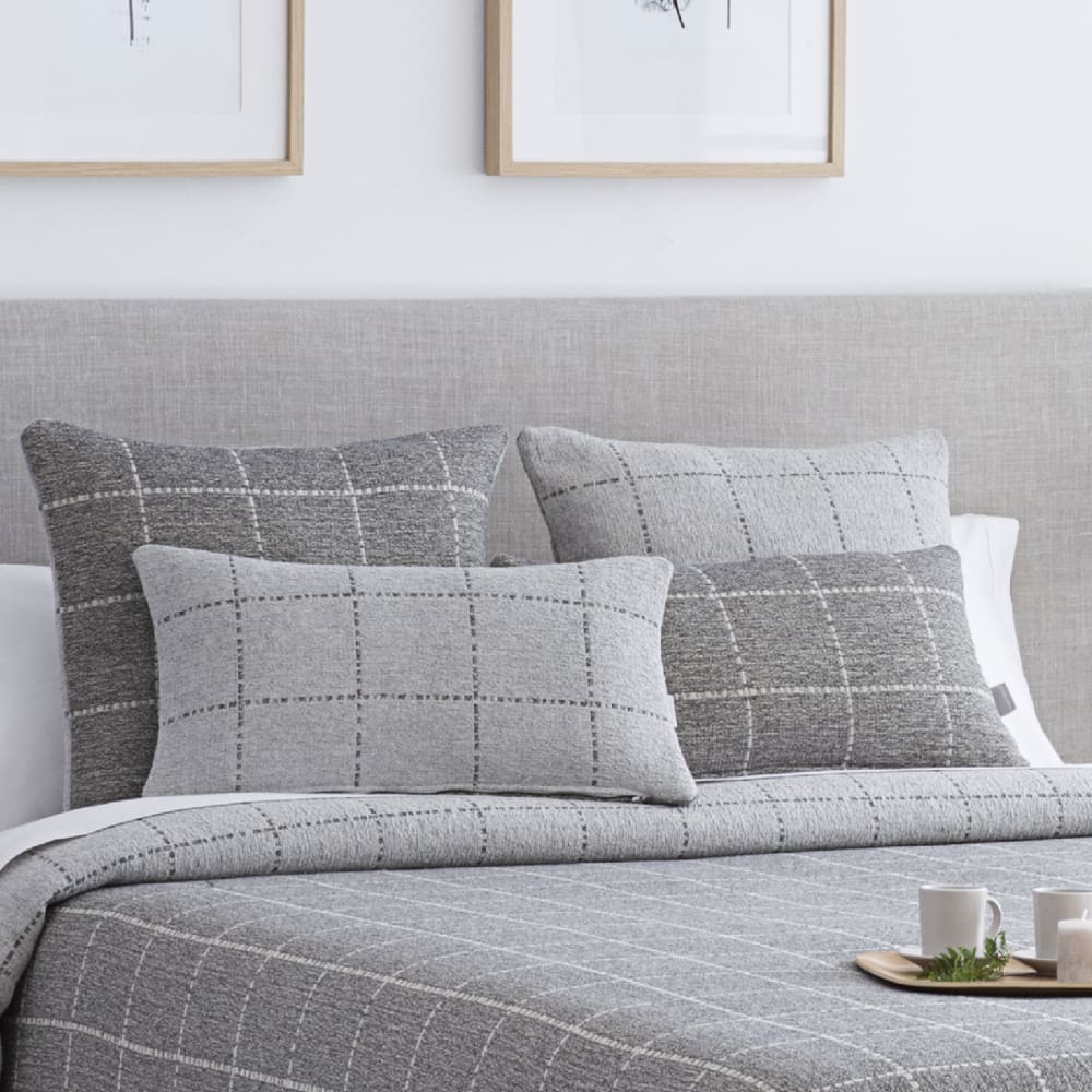 Lot de 2 housses de coussin en coton 50x50 gris - Maisons du Monde