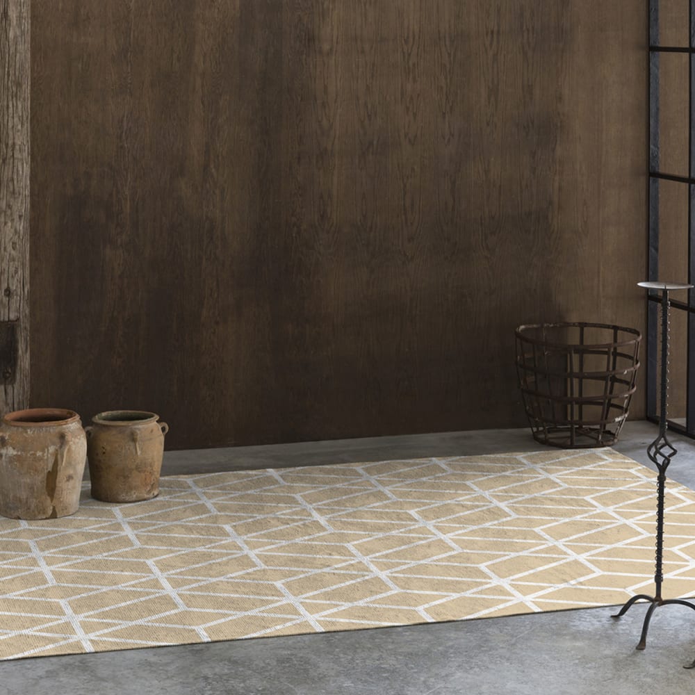 Deko - Baumwollteppich mit Digitaldruck 160x230 cm; Beige -
