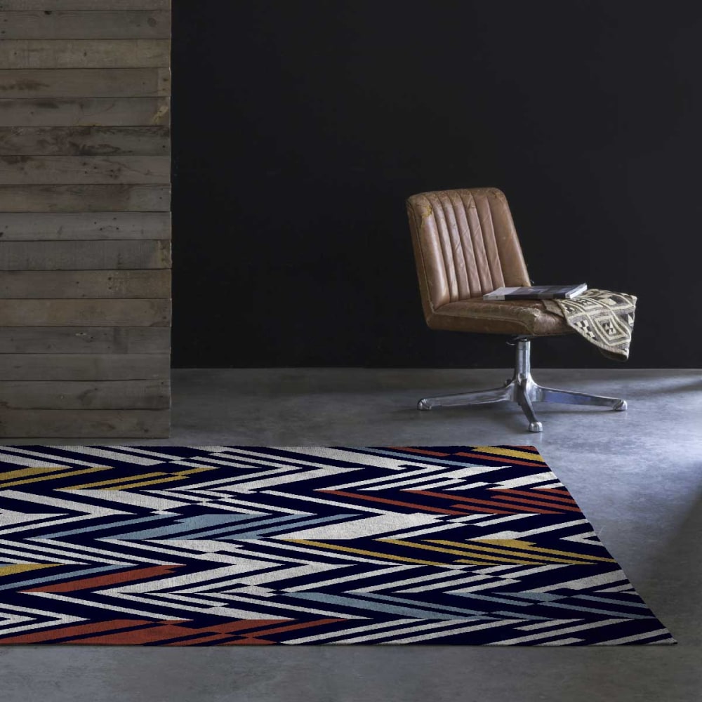 Deko - Baumwollteppich mit Digitaldruck 160x230 cm; Multicolor -