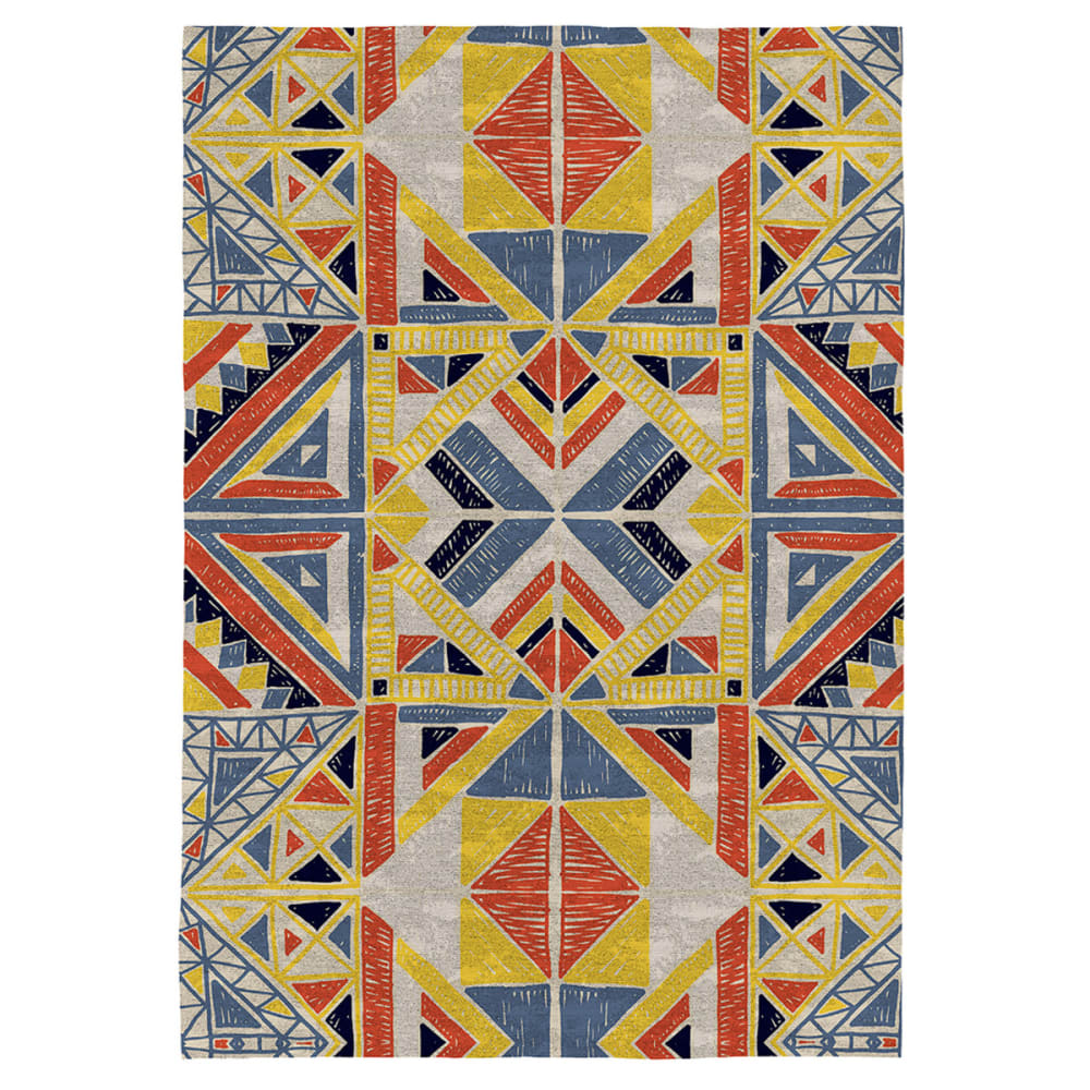 Tapis de salon en fibres naturelles multicolore 160x230 cm