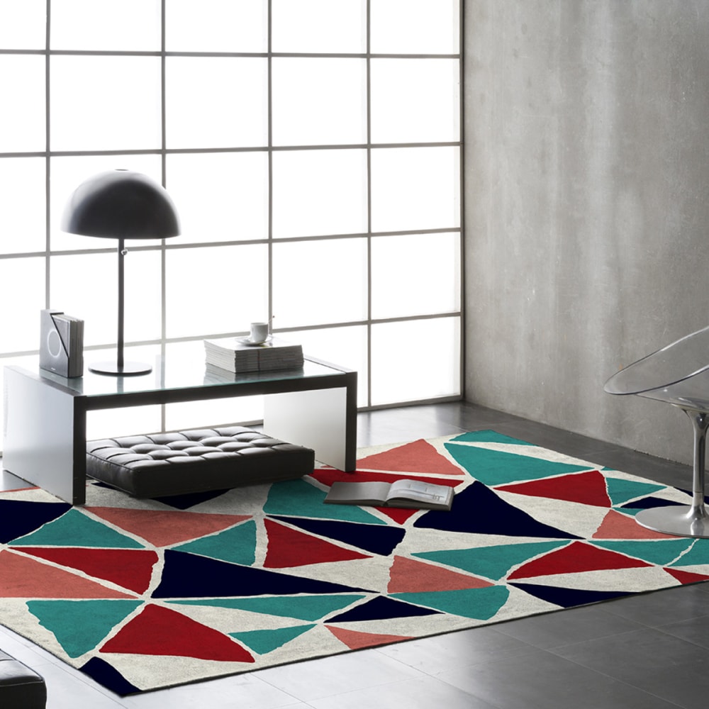 Deko - Baumwollteppich mit Digitaldruck 120x170 cm; Multicolor -