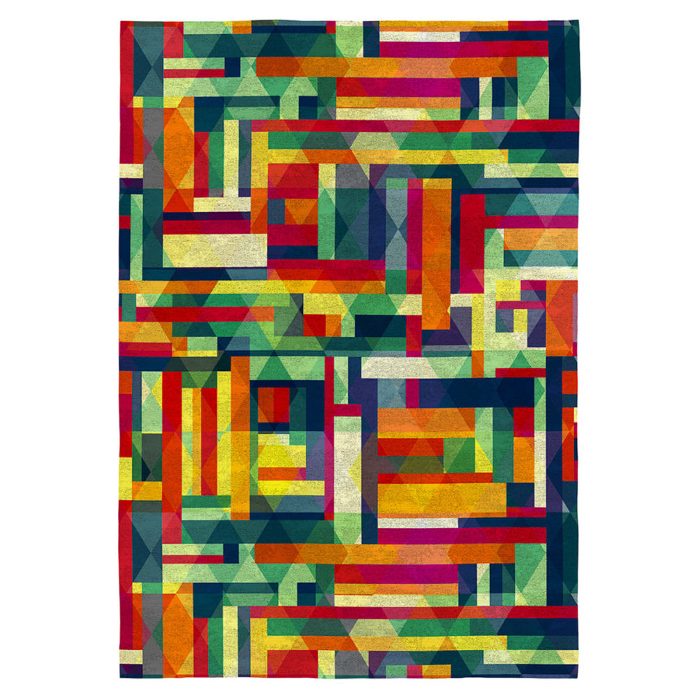 Tapis de salon en fibres naturelles multicolore 120x170 cm