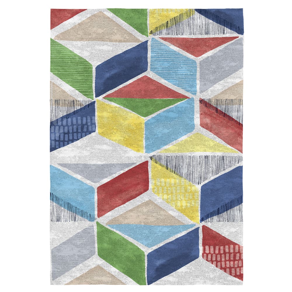 Naf Naf Deko - Baumwollteppich mit Digitaldruck 120x170 cm; Multicolor Mehrfarbig Öko-Tex Zertifikat Baumwolle