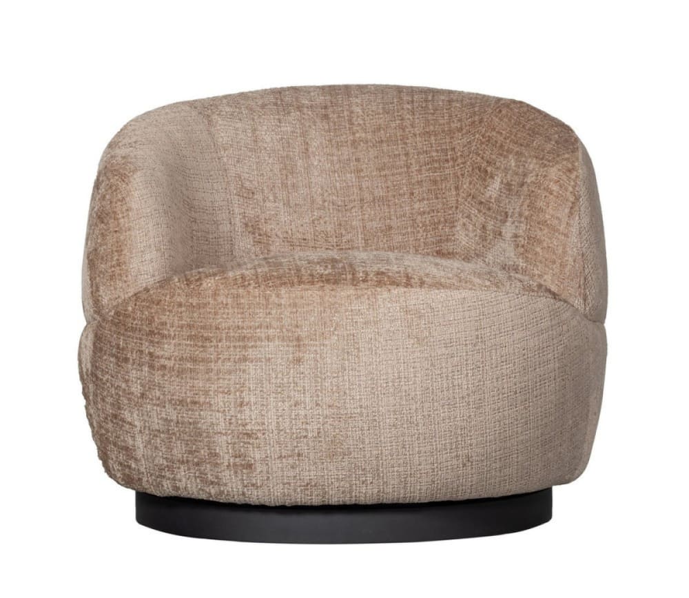Fauteuil rotatif en tissu chenille sable — Beyit