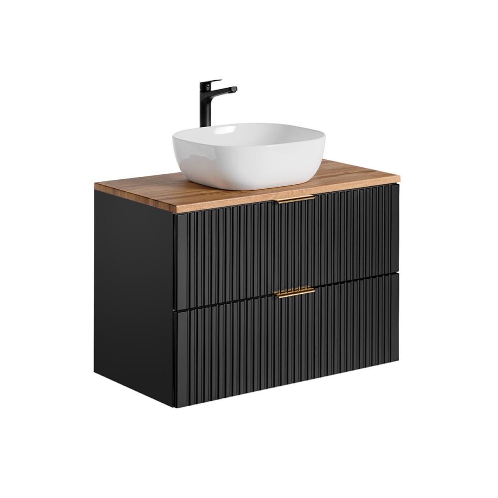 Meuble vasque stratifiés noir