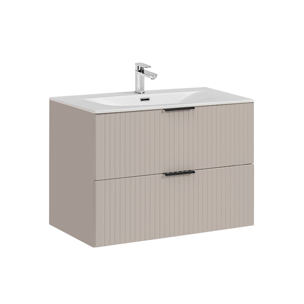Meuble vasque encastrée stratifiés beige