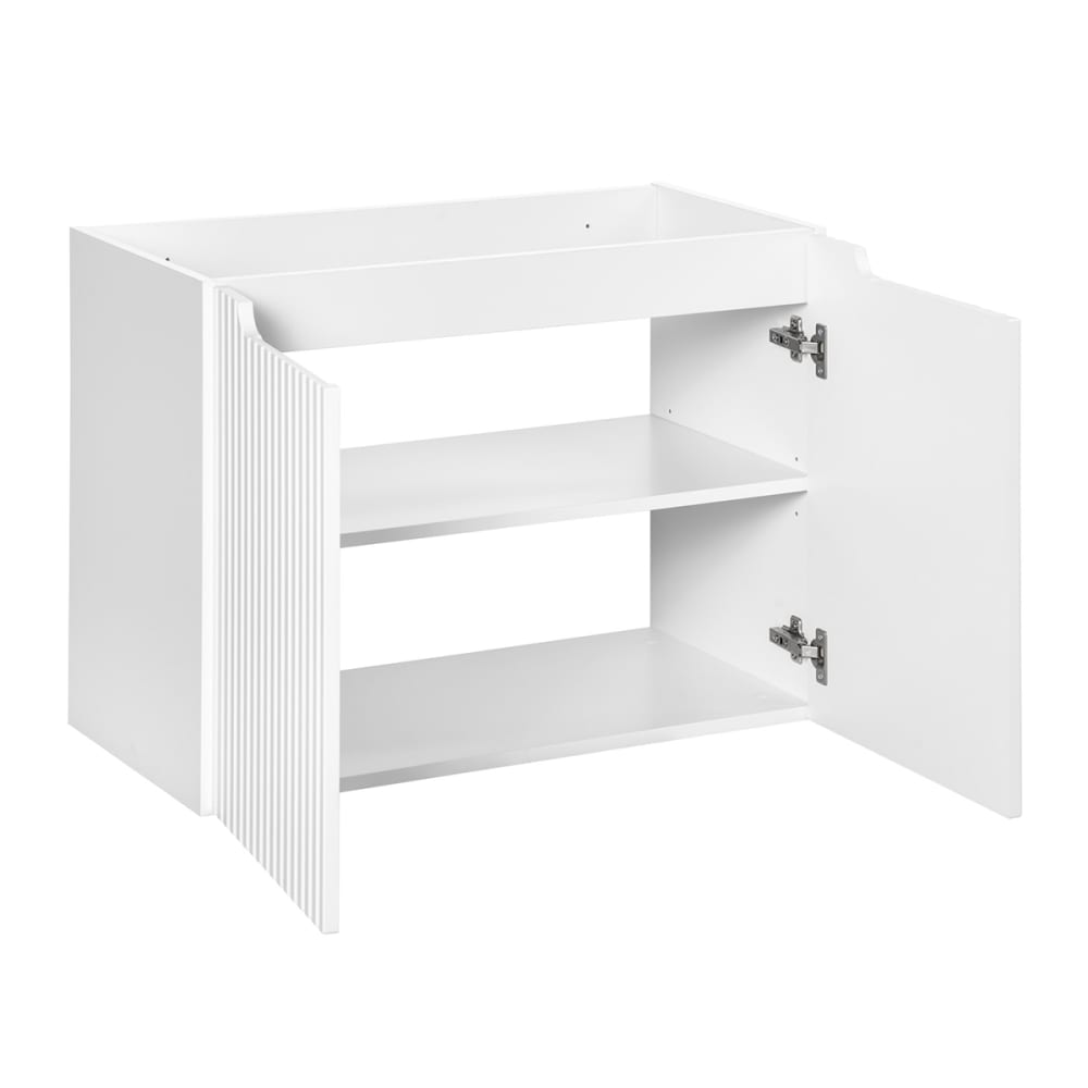 Waschbeckenunterschrank 80cm 2 Türen Melamin Weiß - Maisons Du