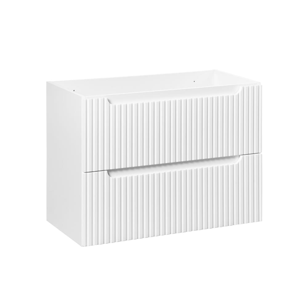 Petits meubles Waschbeckenunterschrank 80cm Melamin Weiß Weiß Spanplatte
