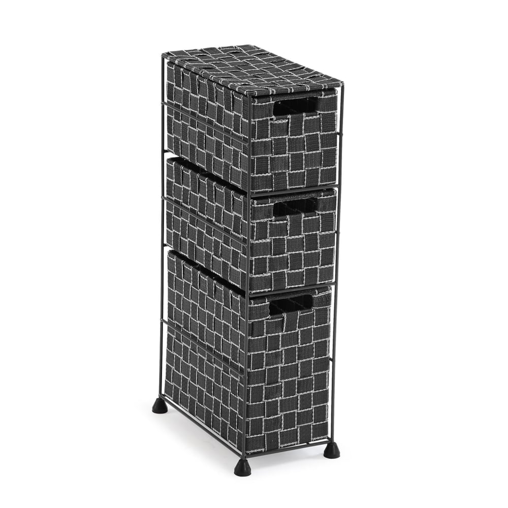 Versa Home Badezimmerregal mit 3 Körben, schwarz style modern - Pvc - Polyvinlychlorid