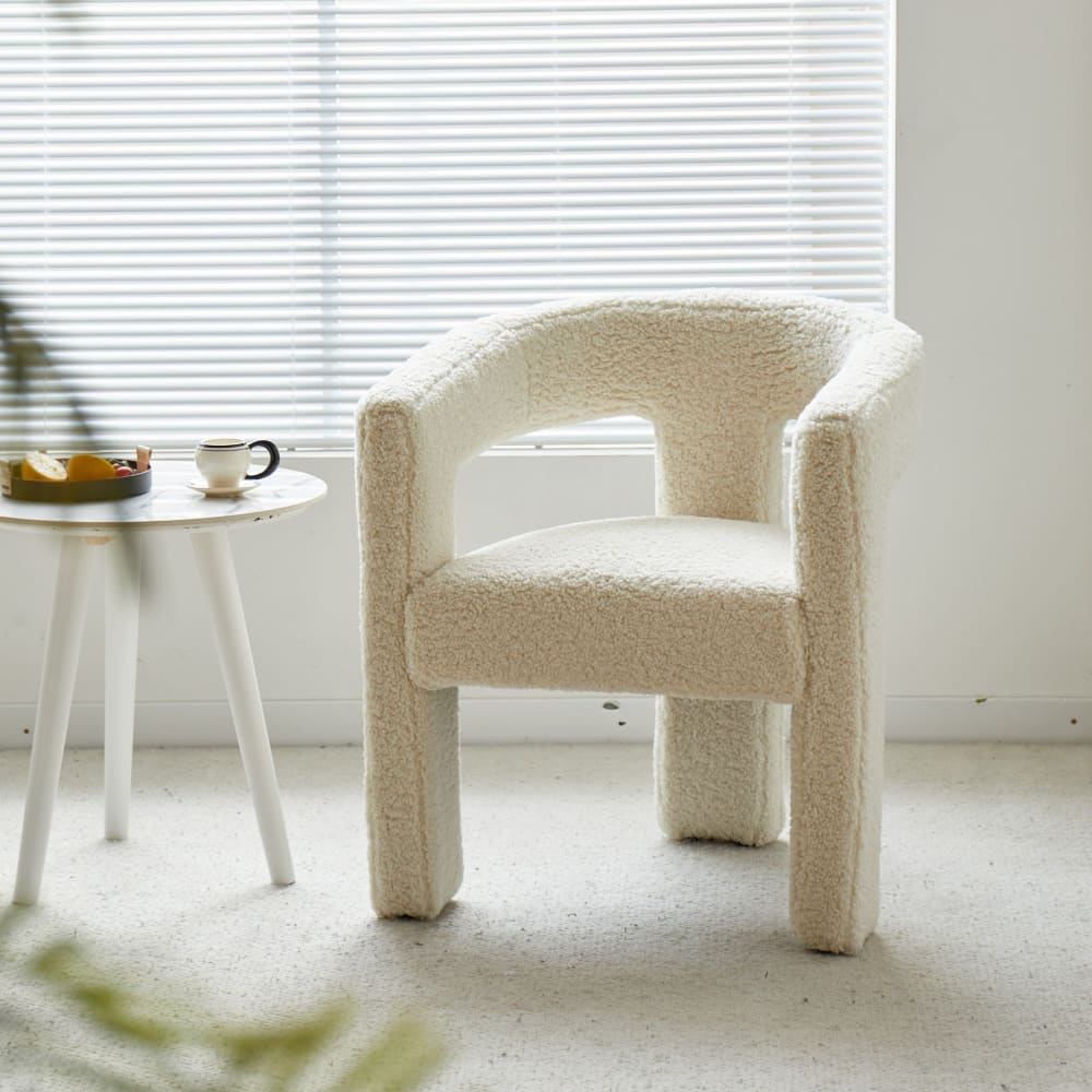 Nordlys Polstersessel aus Wolle Weiß style modern Weiß Öko-Tex Zertifikat Wolle