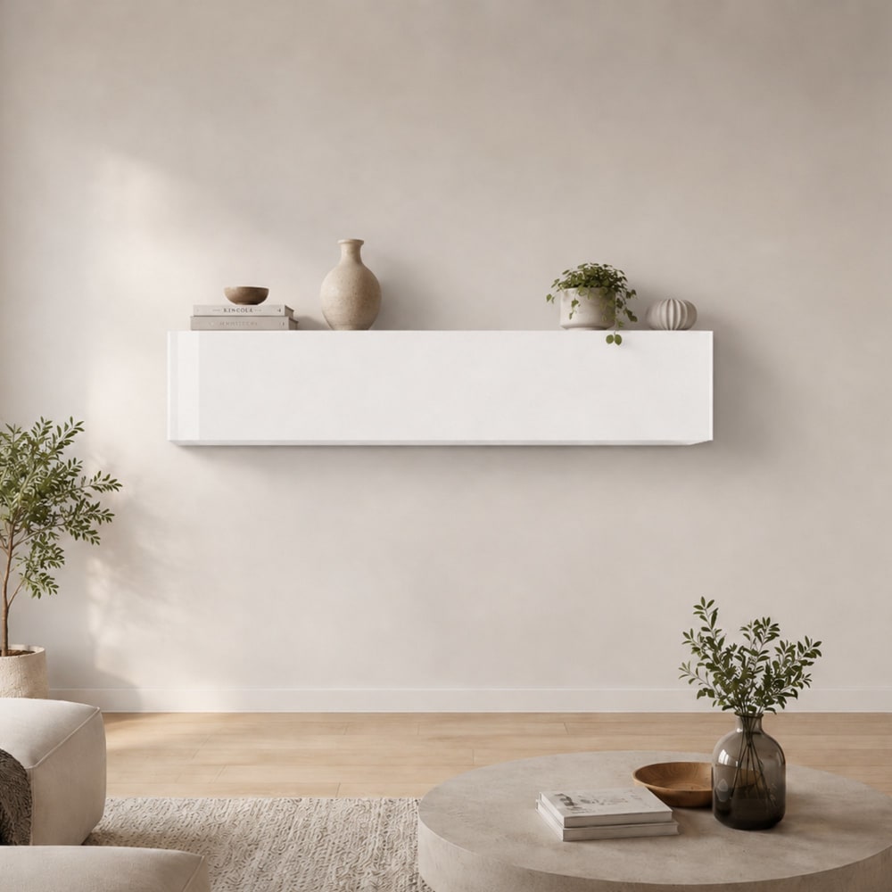 Armoire murale effet bois blanc brillant 180x30h40 cm - Maisons du Monde