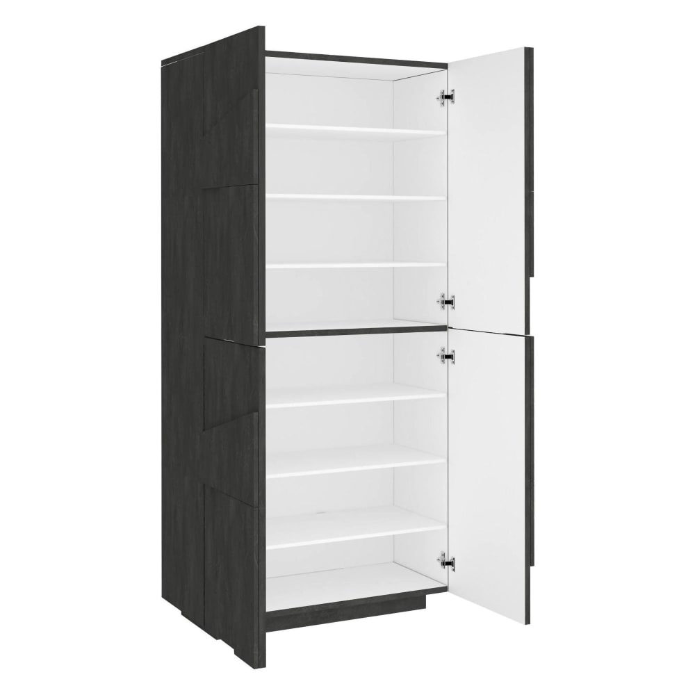 Dmora Schuhregal in Schieferholzoptik, 81 x 38 x 167 cm style modern Grau