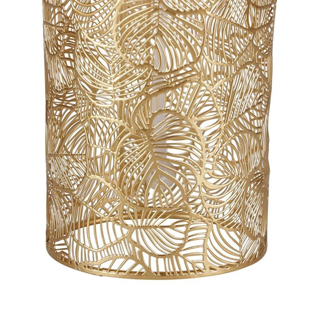 Lampe métal lin calathéa beige dorée - Maisons du Monde