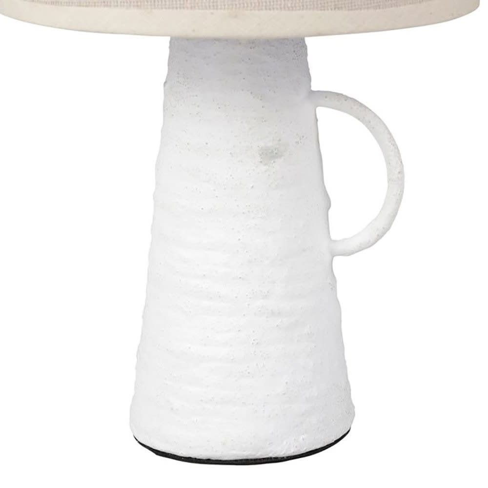 Lampe amphore métal abisko blanche beige — vue 3