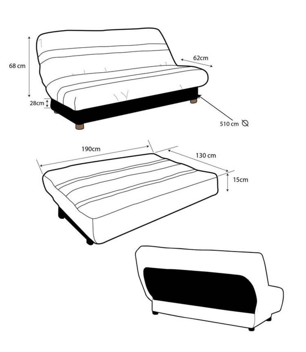 Housse de clic-clac en Polyester recyclé Crème 130 x 190 cm - Maisons du Monde