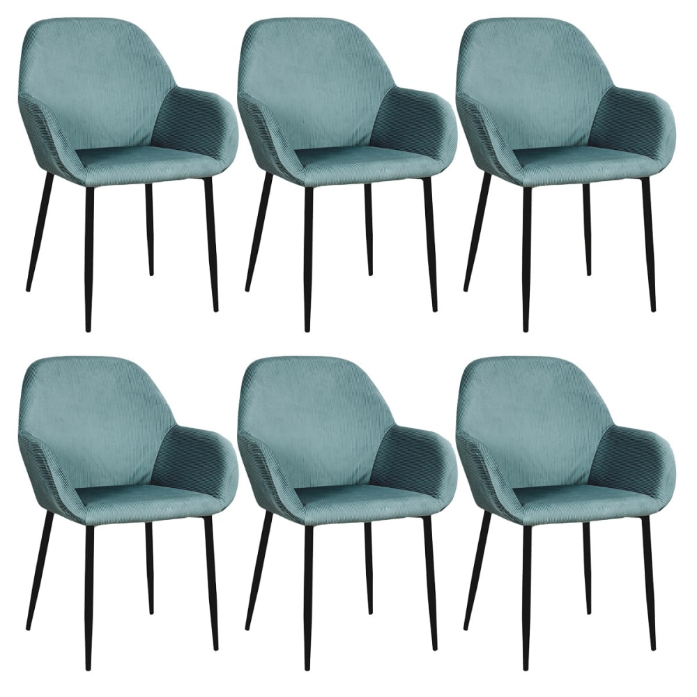 lot de 6 fauteuils velours