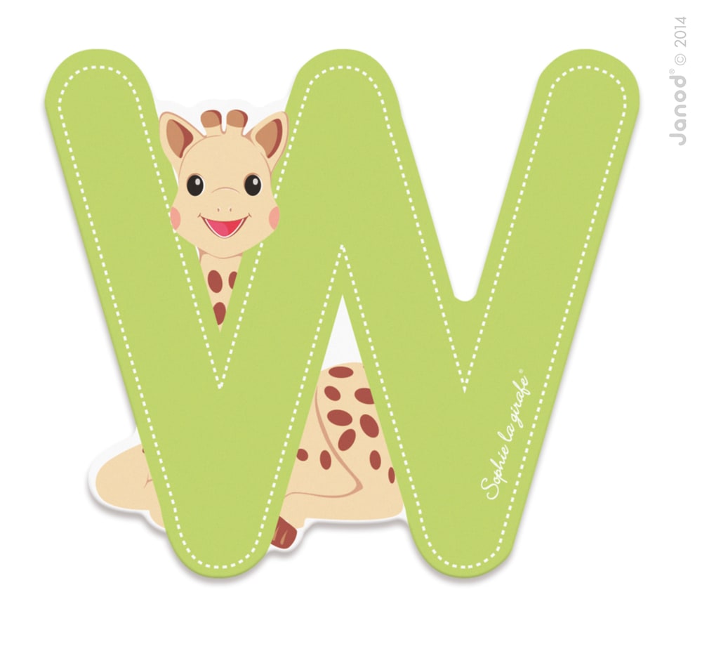 Janod Lettre w sophie la girafe Vert Bois - 7x1x8cm