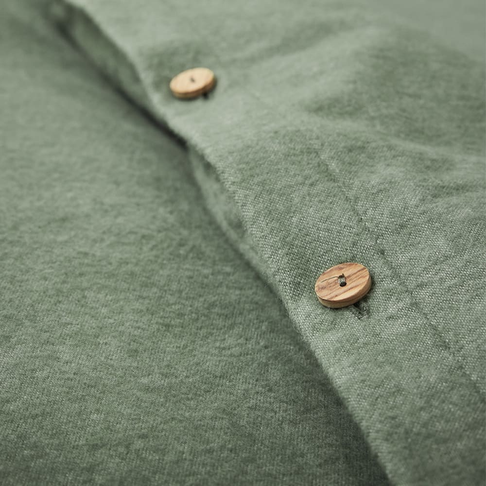 Drap housse uni en flanelle de coton vert lichen 140x190 — vue 4