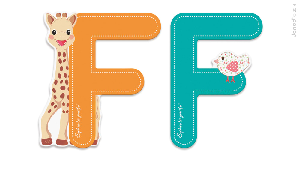 Janod Lettre f sophie la girafe Orange Bois - 7x1x6cm