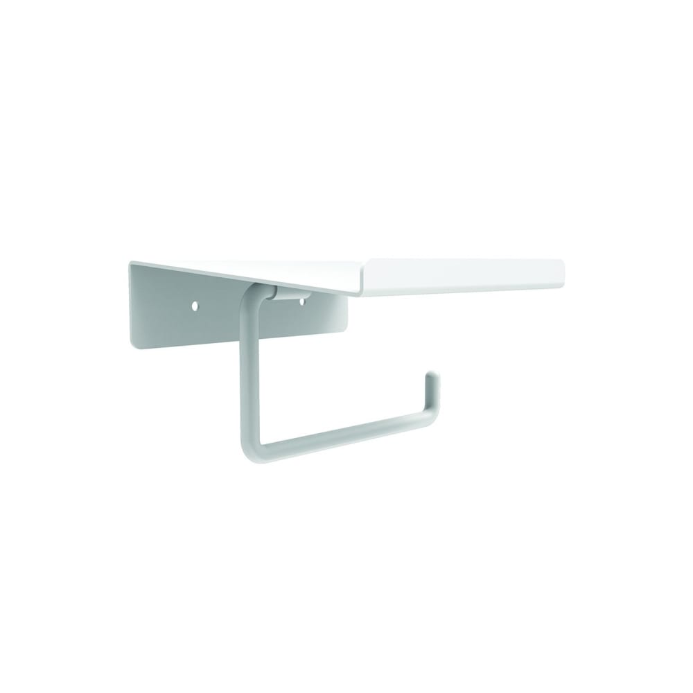 Porte-papier toilette mural en métal blanc 14 x 6 x 12 cm