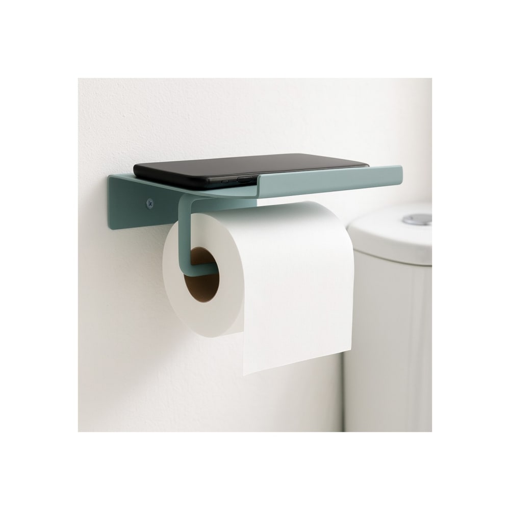 Porte-papier toilette mural en métal vert 14 x 6 x 12 cm — vue 3