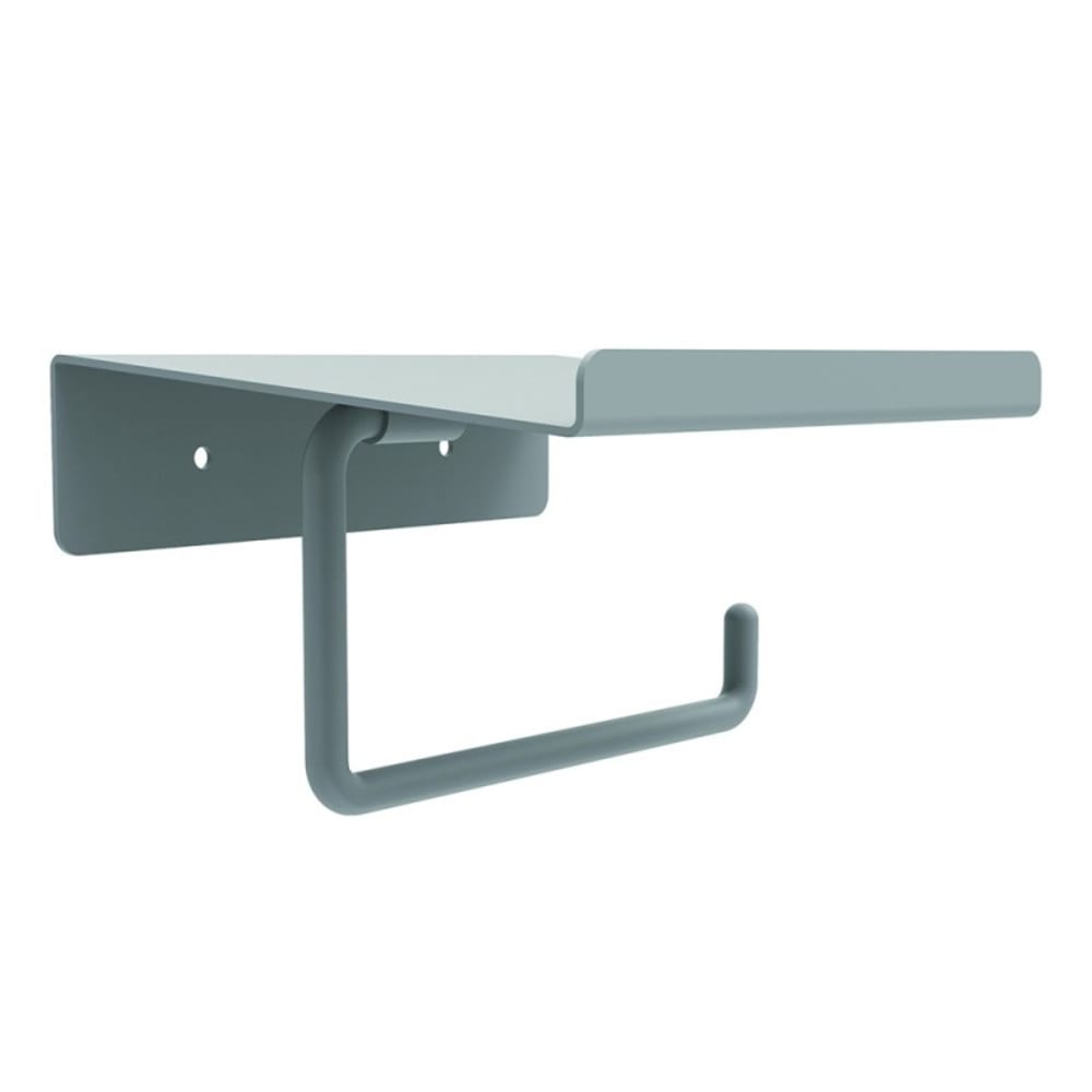 Porte-papier toilette en métal gris 14 x 6 x 12 cm