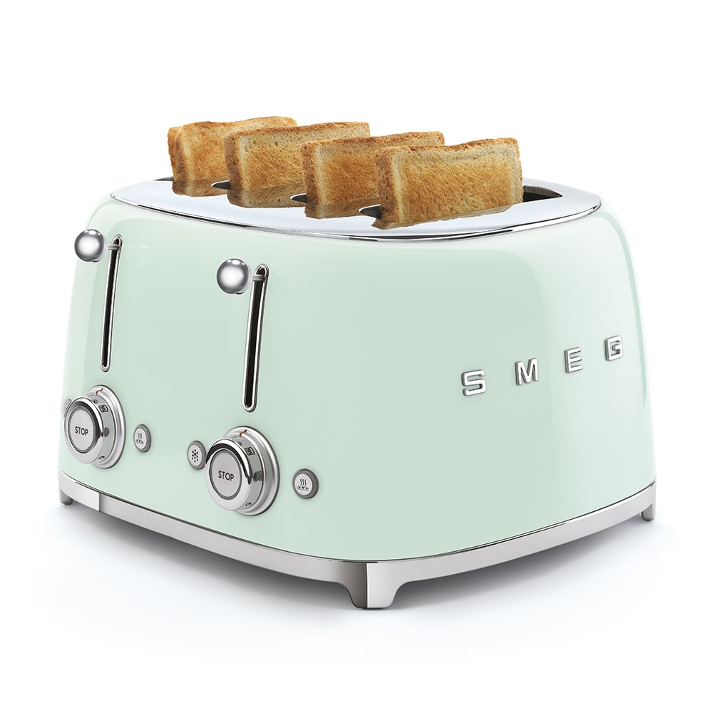 Grille-pain vintage 4 tranches vert d'eau Smeg