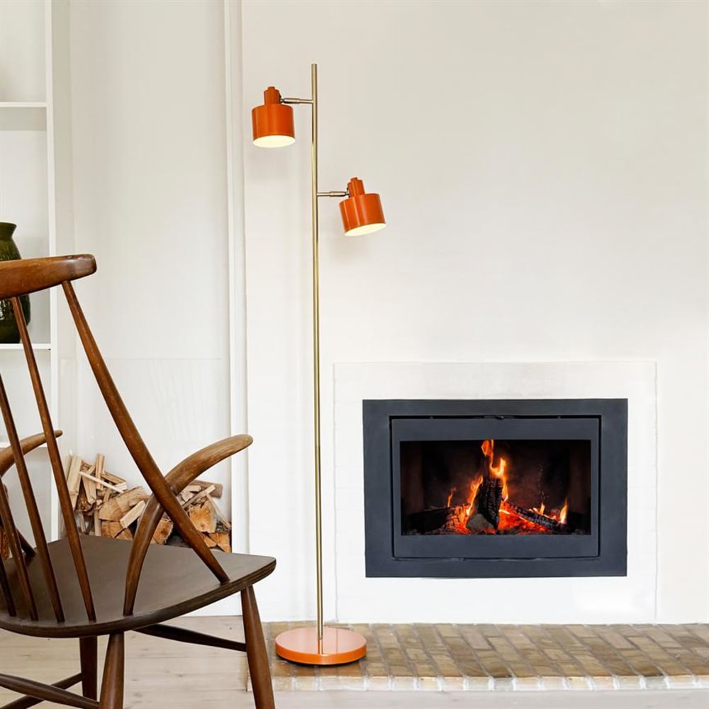 Dyberg Larsen Stehleuchte aus Metall Messing h160 cm d42,5cm, orange style modern orange Metall