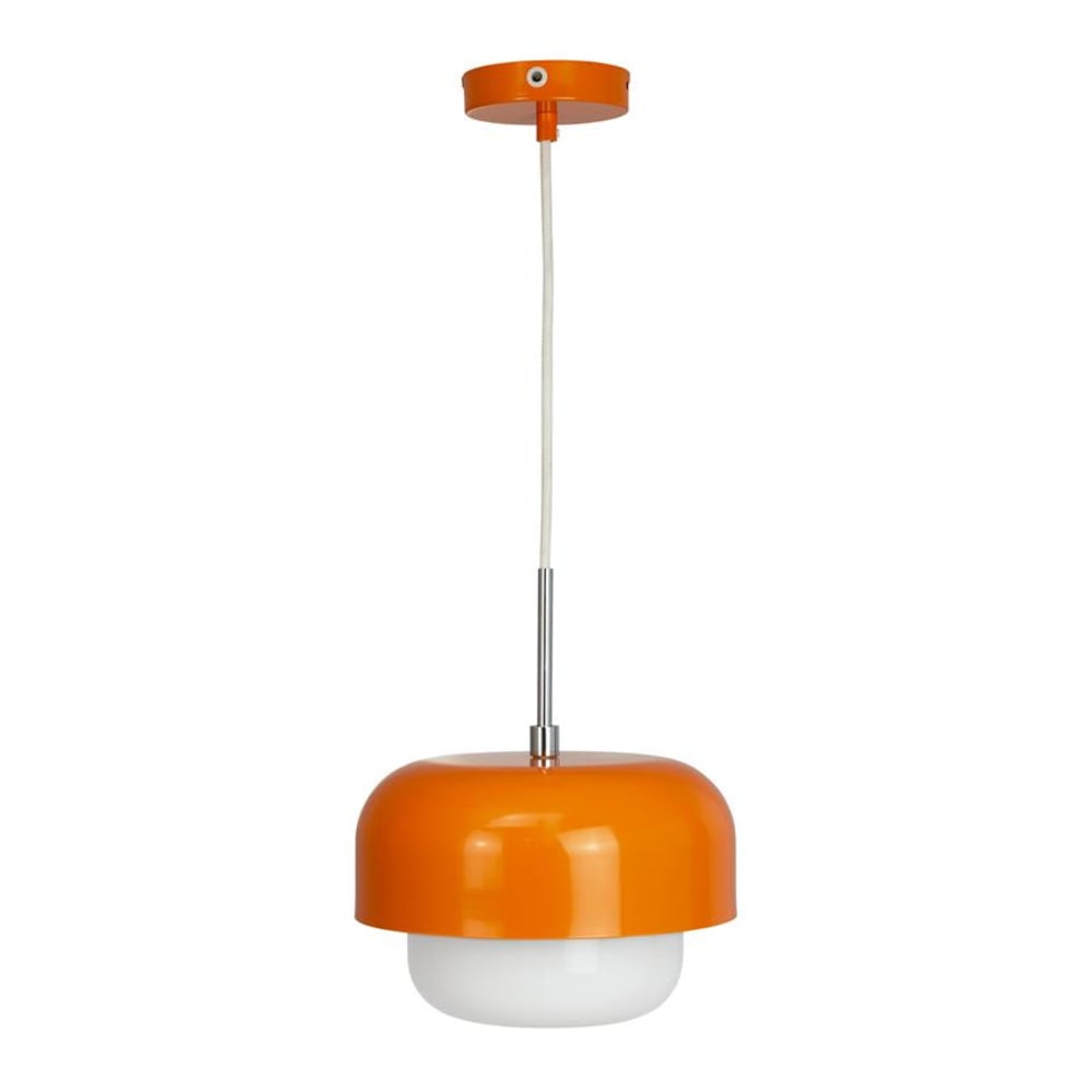 Pendelleuchte aus Glas und Metall h 15 cm d 23 cm, orange -