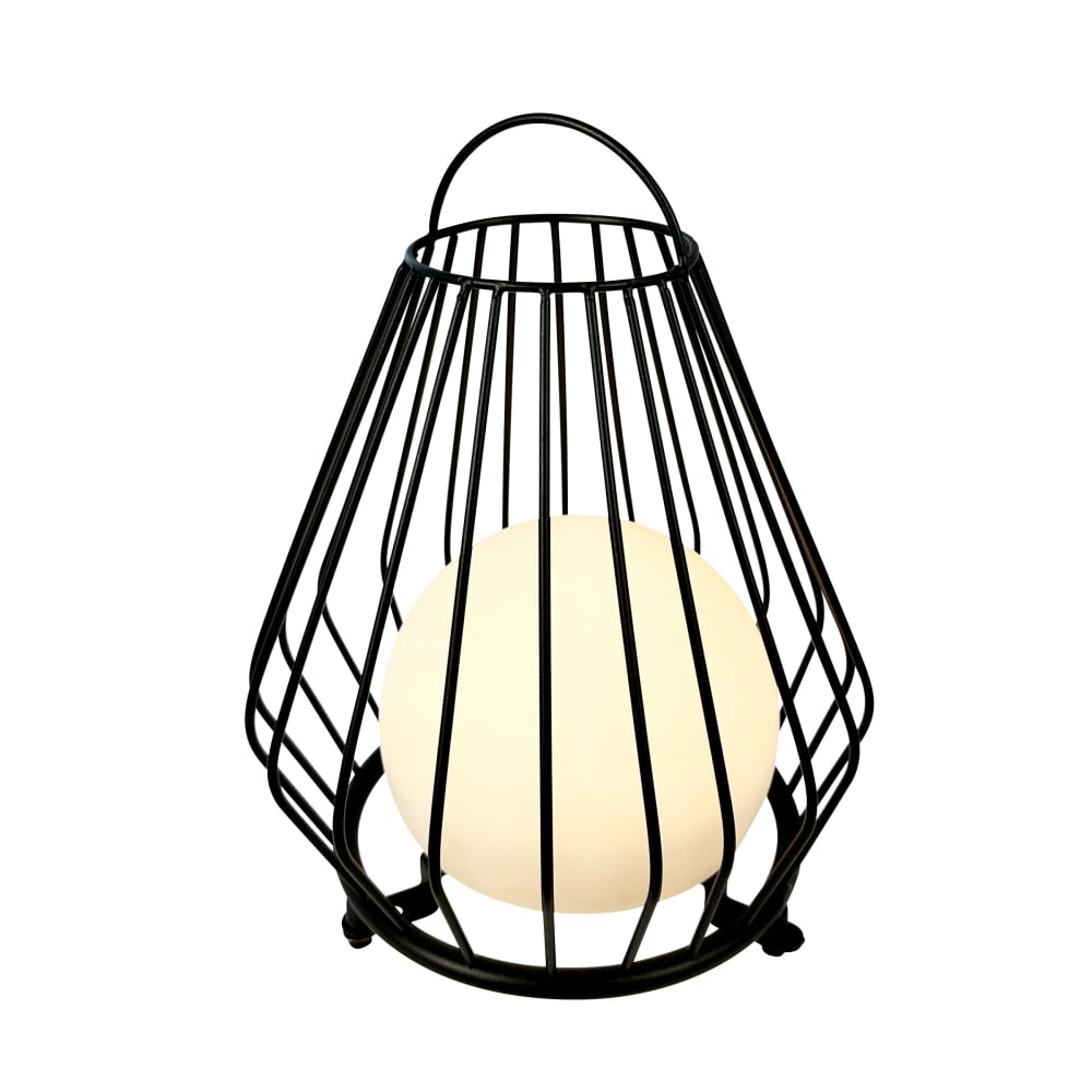 Laterne aus Metall h 23 cm d 18 cm, Schwarz - Maisons Du Monde