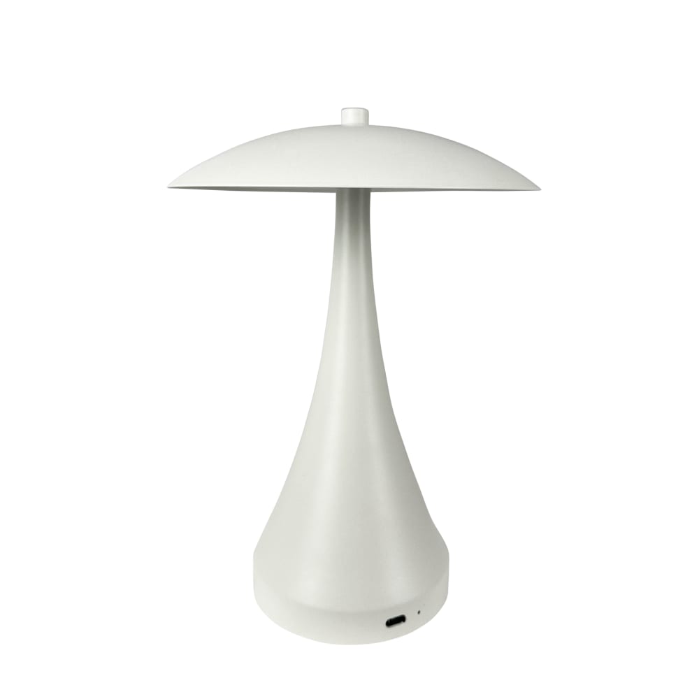 Lampe à poser en métal blanc crème
