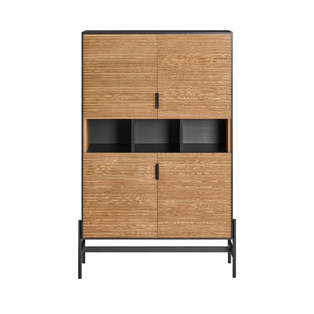 Buffet avec 3 compartiments ouverts cardre en métal